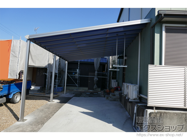 愛知県犬山市ののテラス屋根 ソラリア F型 ビッグサイズ 連棟 積雪〜20cm対応＋吊り下げ式固定物干し 施工例