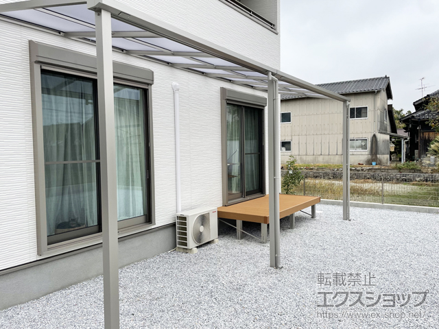 福岡県飯塚市ののテラス屋根 プレシオステラスII F型 テラスタイプ 連棟 積雪〜20cm対応 施工例