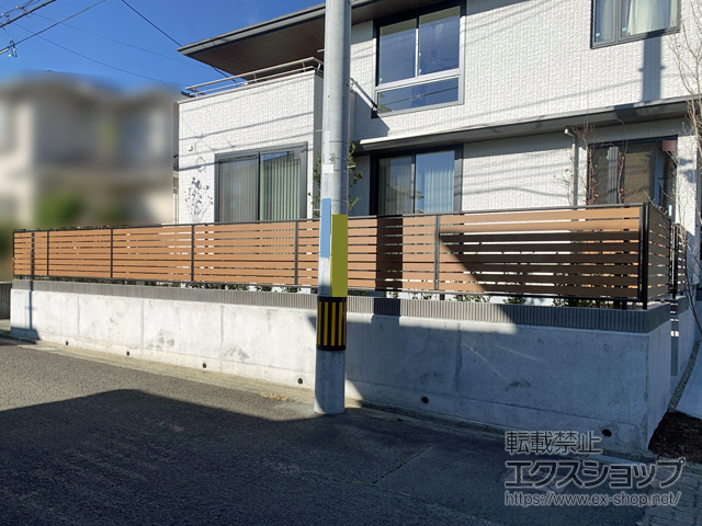 宮城県仙台市ののフェンス・柵 ルシアスフェンスH06R型 横スリット 自由柱施工 施工例