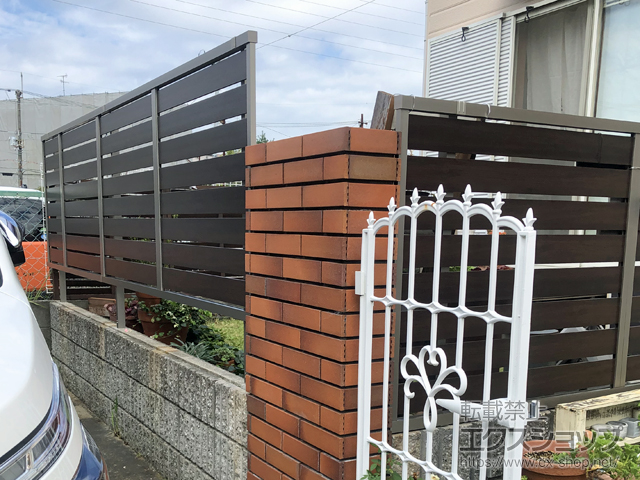 大阪府枚方市ののフェンス・柵 モクハイフェンス フリーポールタイプ 施工例