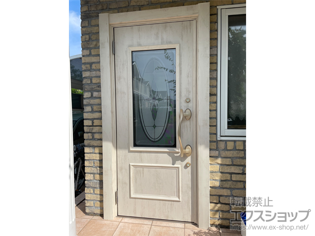 福岡県福岡市のLIXIL リクシル（トステム）の玄関ドア リシェント玄関ドア3 断熱K4仕様 片開き仕様(ランマ無)L C15型 ※手動仕様 施工例