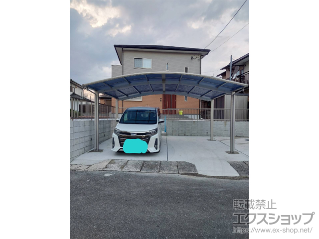 福岡県嘉麻市ののカーポート プレシオスポート ワイド 積雪〜20cm対応 施工例
