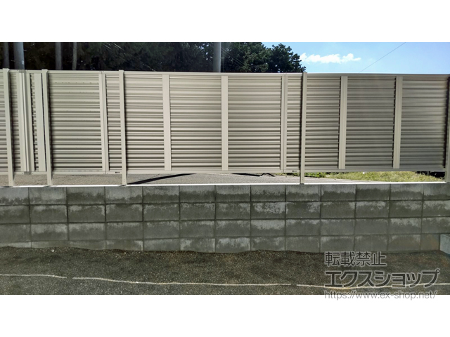 宮城県多賀城市ののフェンス・柵 シンプレオフェンス13F型 ルーバー　自由柱施工 施工例