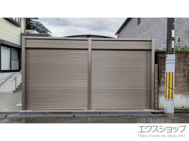 大阪府藤井寺市ののガレージシャッター シャッターゲート FX2型 手動式 連棟 施工例
