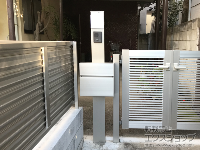 東京都世田谷区のの機能門柱・ポスト シンプレオポストユニット1型 施工例