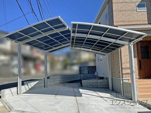 福岡県筑紫野市ののカーポート ネスカR (ラウンドスタイル) 積雪〜20cm対応 施工例