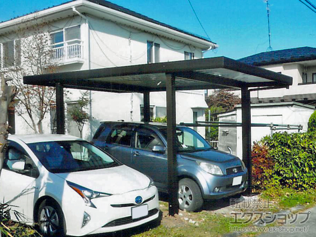 岩手県胆沢郡金ケ崎町ののカーポート ジーポートneo 積雪100cmAタイプ 角柱4本柱 施工例