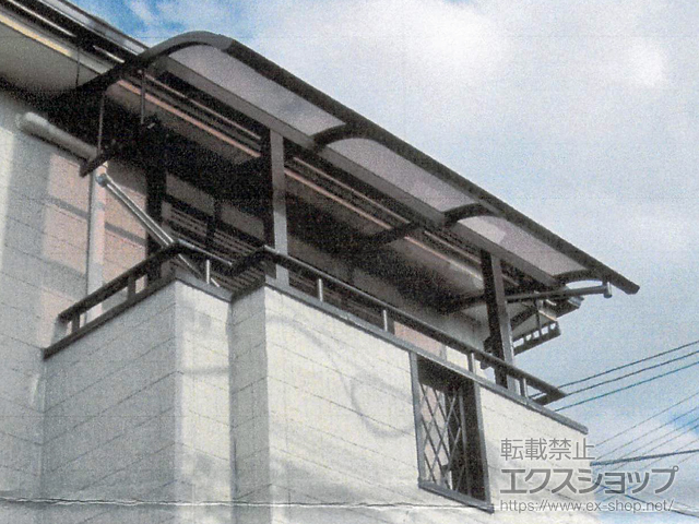 大阪府泉大津市ののバルコニー・ベランダ屋根 ソラリア R型 屋根タイプ 単体 積雪〜20cm対応 施工例
