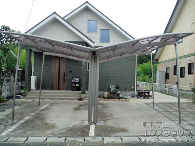 宮城県石巻市ののカーポート ネスカR (ラウンドスタイル) Y合掌 積雪〜20cm対応 施工例