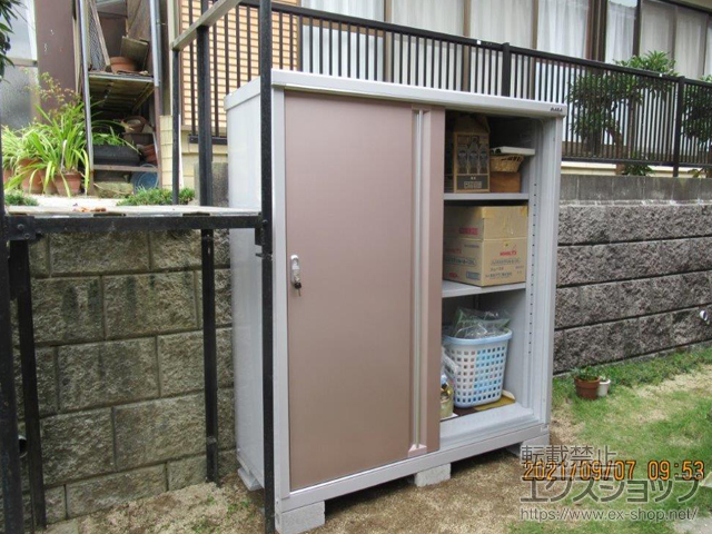 山口県柳井市のの物置・屋外倉庫 シンプリー 一般型 1520×615×1603 MJX-156D-AR 施工例