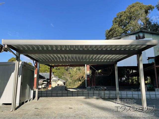 鹿児島県曽於市ののカーポート カーポートSW 2台用 角柱4本柱 積雪〜30cm対応 施工例