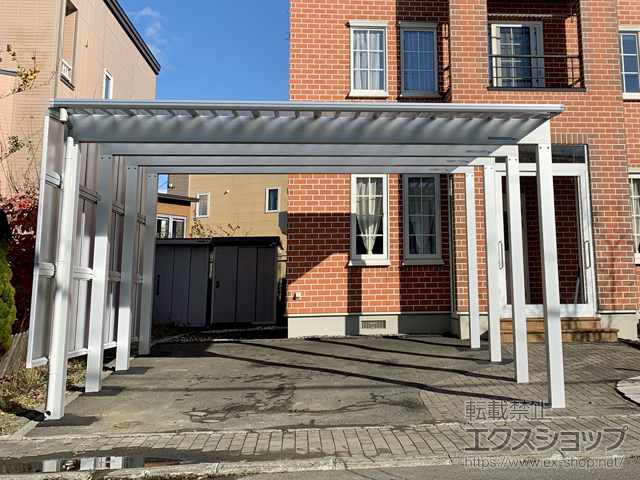 北海道札幌市ののカーポート エフルージュ ツイン150 積雪〜150cm対応 施工例