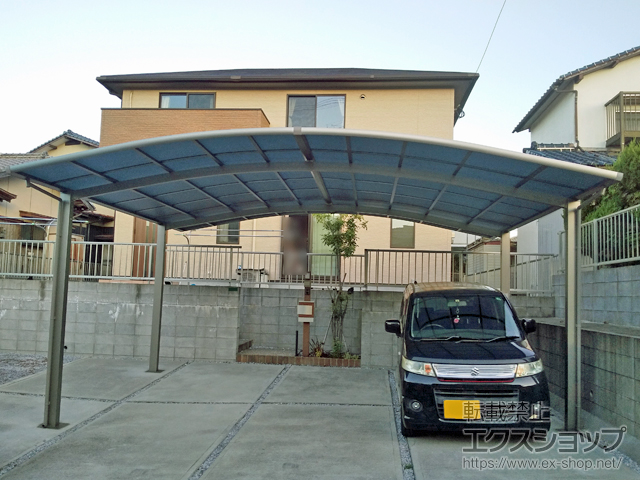 福岡県北九州市ののカーポート ネスカR (ラウンドスタイル) ワイド 積雪〜20cm対応 施工例