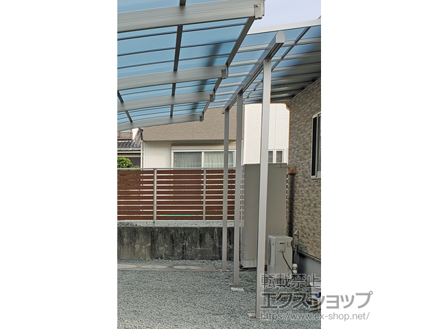 山梨県南アルプス市ののテラス屋根 ソラリア F型 テラスタイプ 連棟 積雪〜20cm対応 施工例