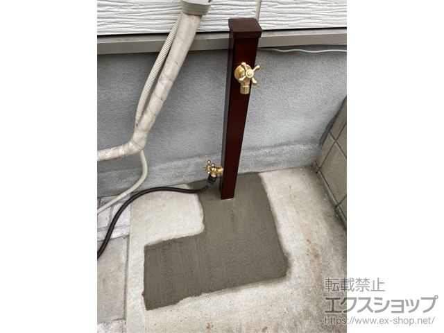 埼玉県春日部市のの立水栓・ガーデンシンク スプレスタンド60ライト 左右仕様 蛇口2個セット 施工例