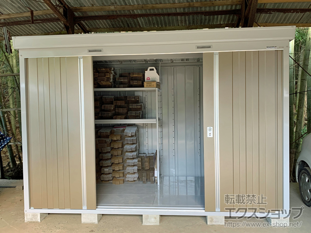 福岡県飯塚市のの物置・屋外倉庫 ネクスタ 一般型 3050×1370×2075 NXN-45S-MB 施工例
