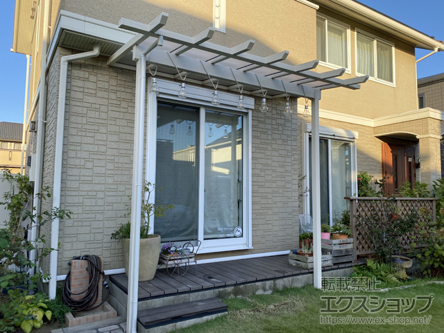 千葉県印西市ののテラス屋根 サザンテラス (パーゴラ仕様) 1500 テラスタイプ 単体 積雪〜50cm対応 施工例