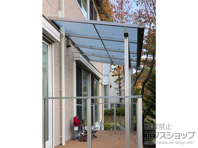 大阪府箕面市ののテラス屋根 ソラリア F型 テラスタイプ 単体 積雪〜20cm対応 施工例