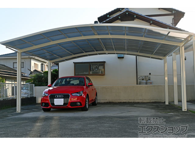 大分県別府市ののカーポート ネスカR (ラウンドスタイル) ワイド 積雪〜20cm対応 施工例