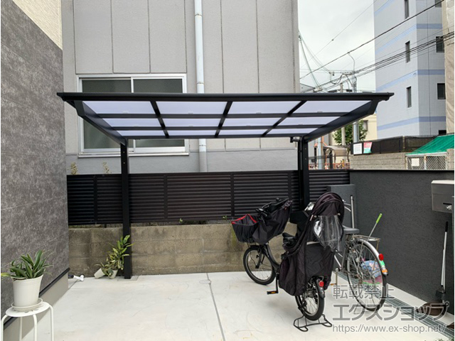 大阪府大阪市ののサイクルポート・駐輪場 ネスカFミニ (フラットスタイル) 積雪〜20cm対応 施工例