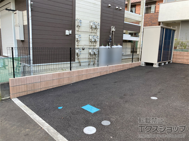 神奈川県相模原市ののフェンス・柵 イーネットフェンス 3F型 自由柱施工 施工例