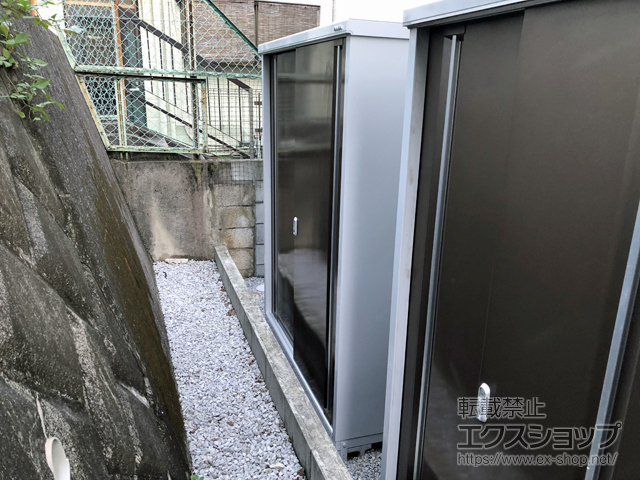 千葉県松戸市のの物置・屋外倉庫 シンプリー 一般型 1520×515×1903 MJX-155E-TB 施工例