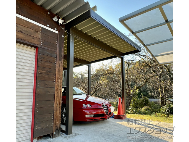 群馬県安中市ののカーポート カーポートST 3000 奥行延長 8本柱 積雪〜100cm対応 施工例