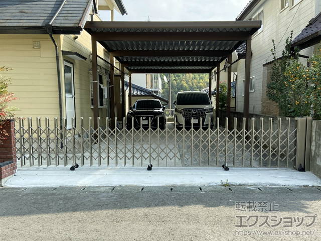 熊本県熊本市ののカーゲート クレディアコー 1型 フラットレールタイプ 片開き 電動式 625S 施工例