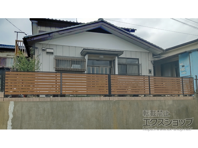 千葉県千葉市ののフェンス・柵 モクアルフェンス 横板タイプ　自由柱施工 施工例