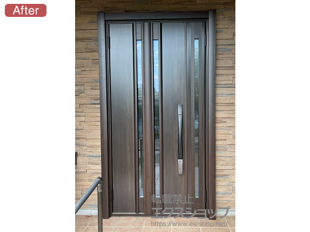 愛知県名古屋市のLIXIL リクシル（トステム）の玄関ドア リシェント玄関ドア3 断熱K2仕様 親子仕様(ランマ無)L G15型 ※タッチキー仕様(キー付リモコン) 施工例