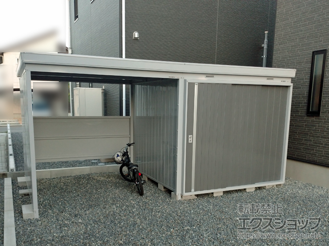 広島県竹原市のの物置・屋外倉庫 ネクスタウィズ 一般型 4420×2210×2075 右扉タイプ NXN-48SK・48S-PG 施工例