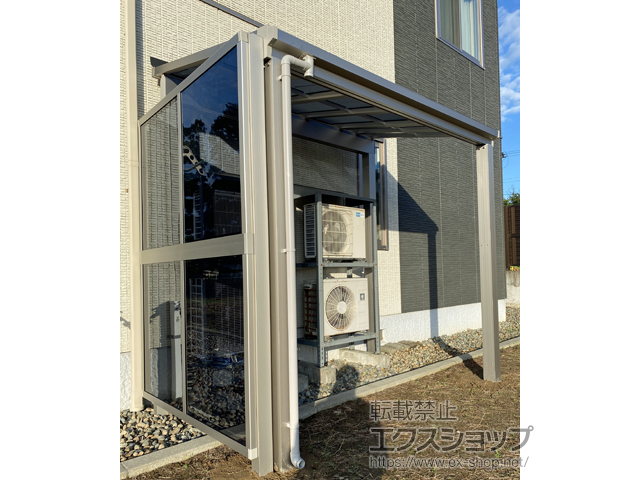 新潟県刈羽郡刈羽村ののテラス屋根 ソラリア F型 積雪100cm対応 独立タイプ 単体 〜100cm対応 施工例