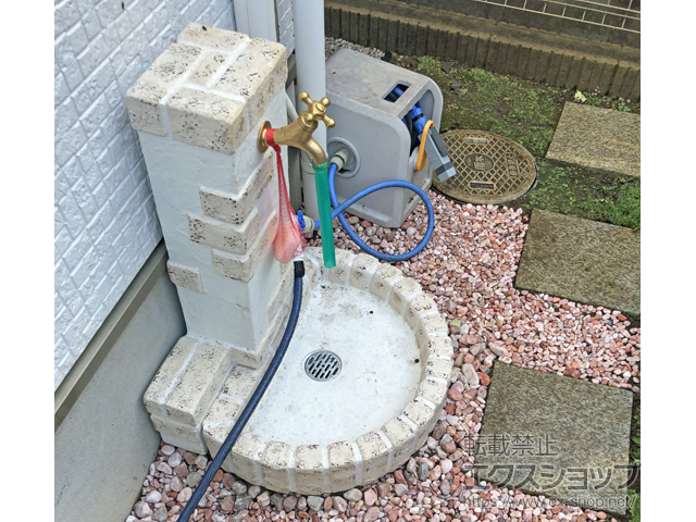 埼玉県上尾市のの立水栓・ガーデンシンク 立水栓ユニット レトロブリックタイプ 施工例