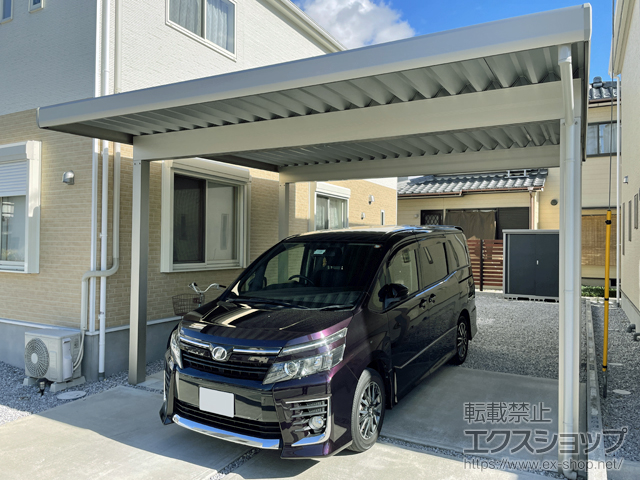 滋賀県長浜市ののカーポート ジーポートneo 積雪100cmAタイプ 2台用 角柱4本柱 施工例