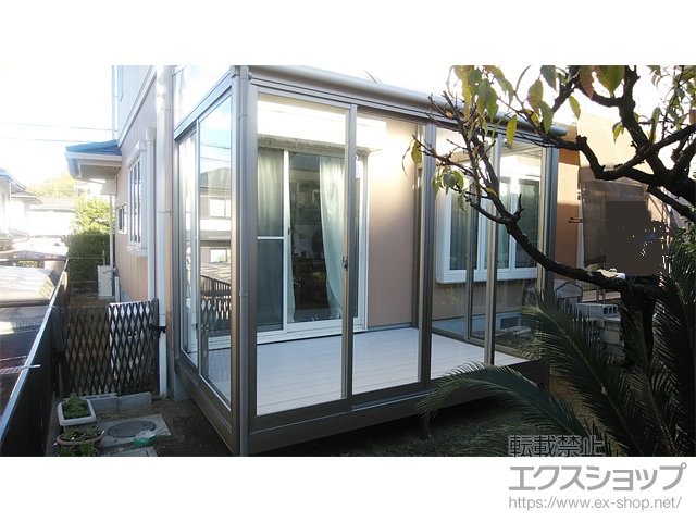 愛媛県松山市ののテラス囲い・サンルーム サニージュ R型 床納まり ランマ無 施工例