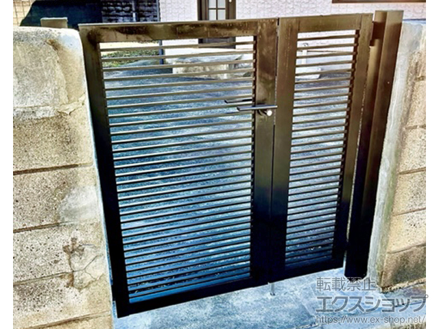 東京都北区のの門扉 開き門扉AB YR2型 親子開き　柱使用 施工例