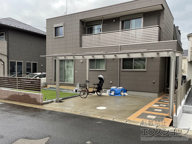 千葉県八千代市ののカーポート エフルージュ ツイン FIRST マテリアルカラー 積雪〜20cm対応 施工例