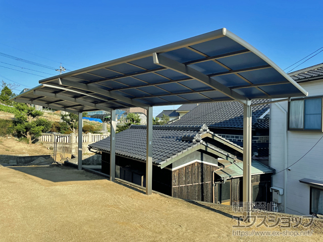 岡山県瀬戸内市ののカーポート ネスカR (ラウンドスタイル) 積雪〜20cm対応 施工例