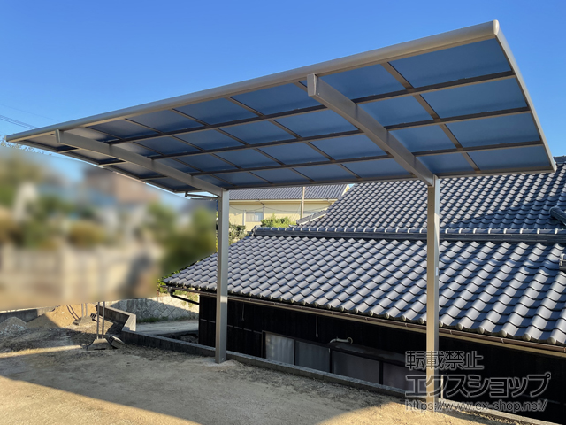 岡山県瀬戸内市ののカーポート ネスカR (ラウンドスタイル) 積雪〜20cm対応 施工例