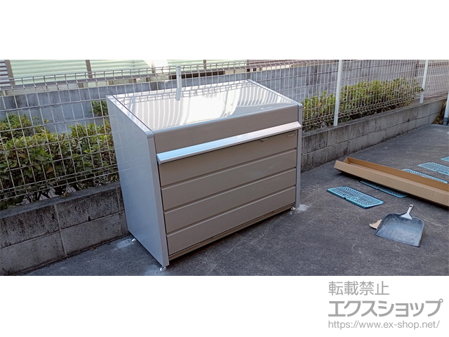 埼玉県さいたま市ののゴミステーション ダストボックスミニ メッシュ床タイプ DBN-126M 500L 施工例