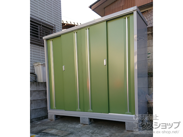 千葉県柏市のの物置・屋外倉庫 シンプリー 一般型 1940×615×1603 MJX-196D-P-LG 施工例