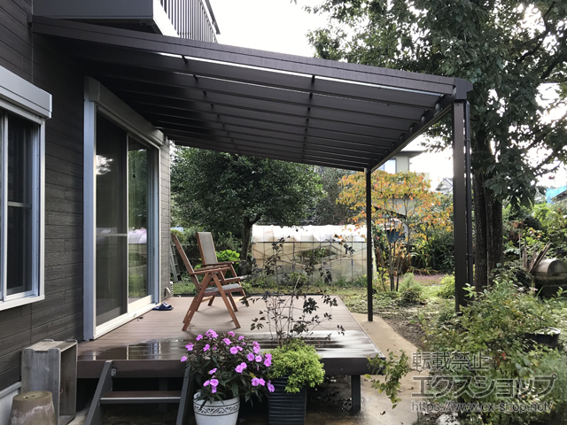 千葉県山武市ののテラス屋根 ソラリア F型 ビッグサイズ 単体 積雪〜20cm対応 施工例