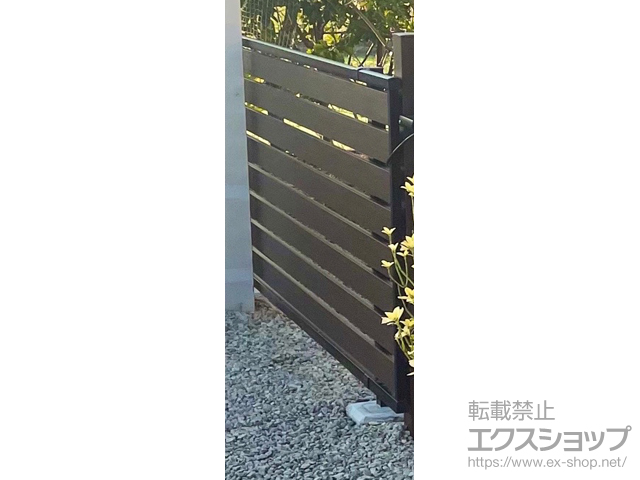 香川県丸亀市ののフェンス・柵 モクアルフェンス 横板タイプ 自由柱施工 施工例