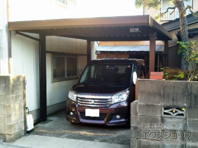 新潟県柏崎市ののカーポート ジーポートneo Aタイプ 4本角柱 積雪100cm対応 施工例