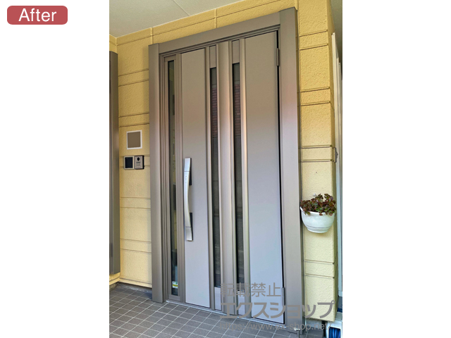 東京都目黒区のLIXIL リクシル（トステム）の玄関ドア リシェント玄関ドア3 断熱K4仕様 片開き仕様(ランマ無)R G77型 ※タッチキー仕様(リモコンタイプ) 施工例