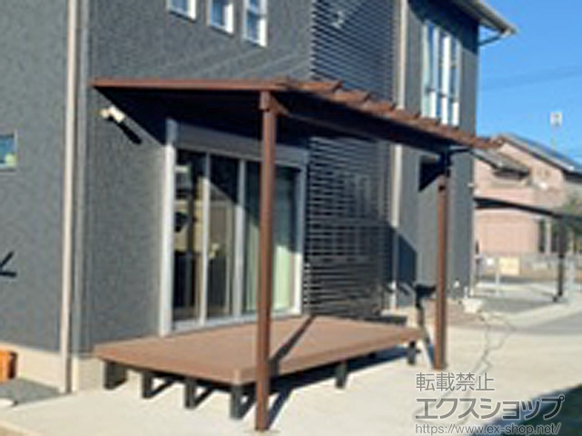 茨城県ひたちなか市ののテラス屋根 サザンテラス (パーゴラ仕様) テラスタイプ 単体　積雪〜20cm対応 施工例