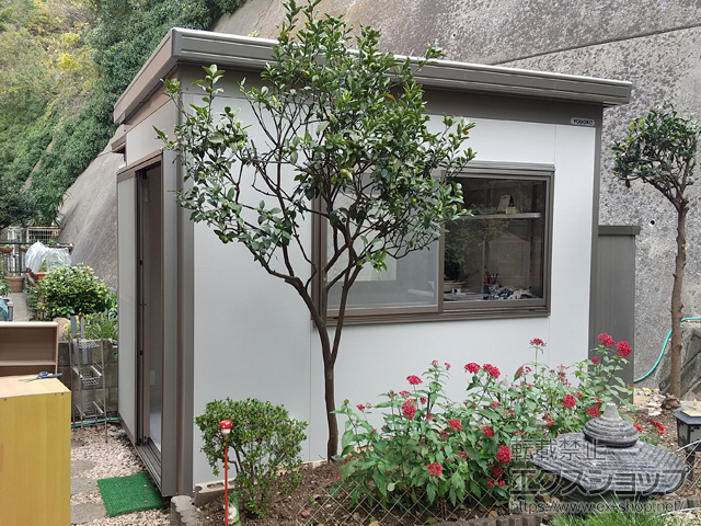 神奈川県横浜市のの物置・屋外倉庫 ヨド蔵MD スチール床タイプ 一般型（DZB-2918HE） DZB-2918HE-SG 施工例