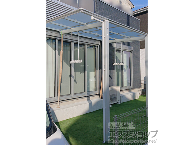 茨城県土浦市ののテラス屋根 フーゴF 独立テラスタイプ 単体 積雪〜20cm対応 施工例