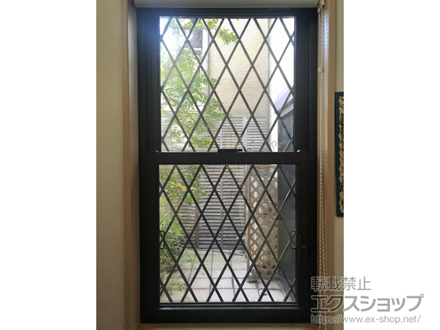 京都府京都市のLIXIL リクシル（トステム）の面格子・窓格子 アルミ面格子 ヒシクロス 施工例