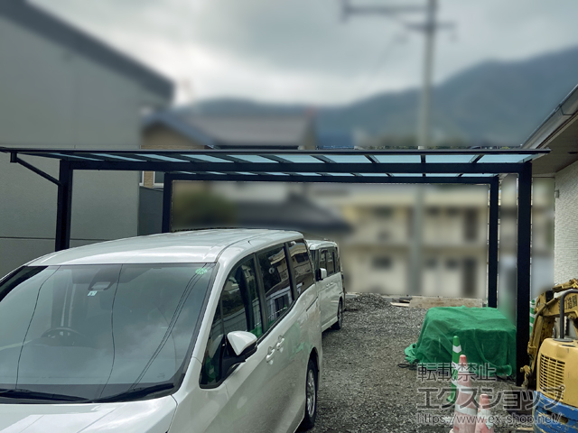 大分県別府市ののカーポート スカイリード 両側支持 ワイド2台用 積雪〜20cm対応 施工例